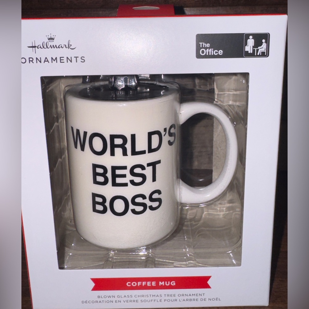 The Office World's Best Boss Coffee Mug Christmas Ornament - NEW